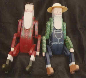 Jointed Santa and Fisherman - Prudy Vannier