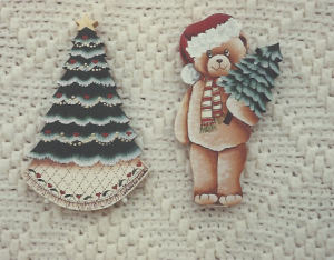 Christmas Bear and Decorated Tree - Nancy Lee Lenski - OOP