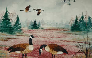Geese on the Bog Early Morning - Laurie Paillex