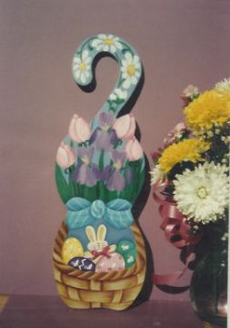 Bunny Basket and Flowers - Linda Joan Patterson
