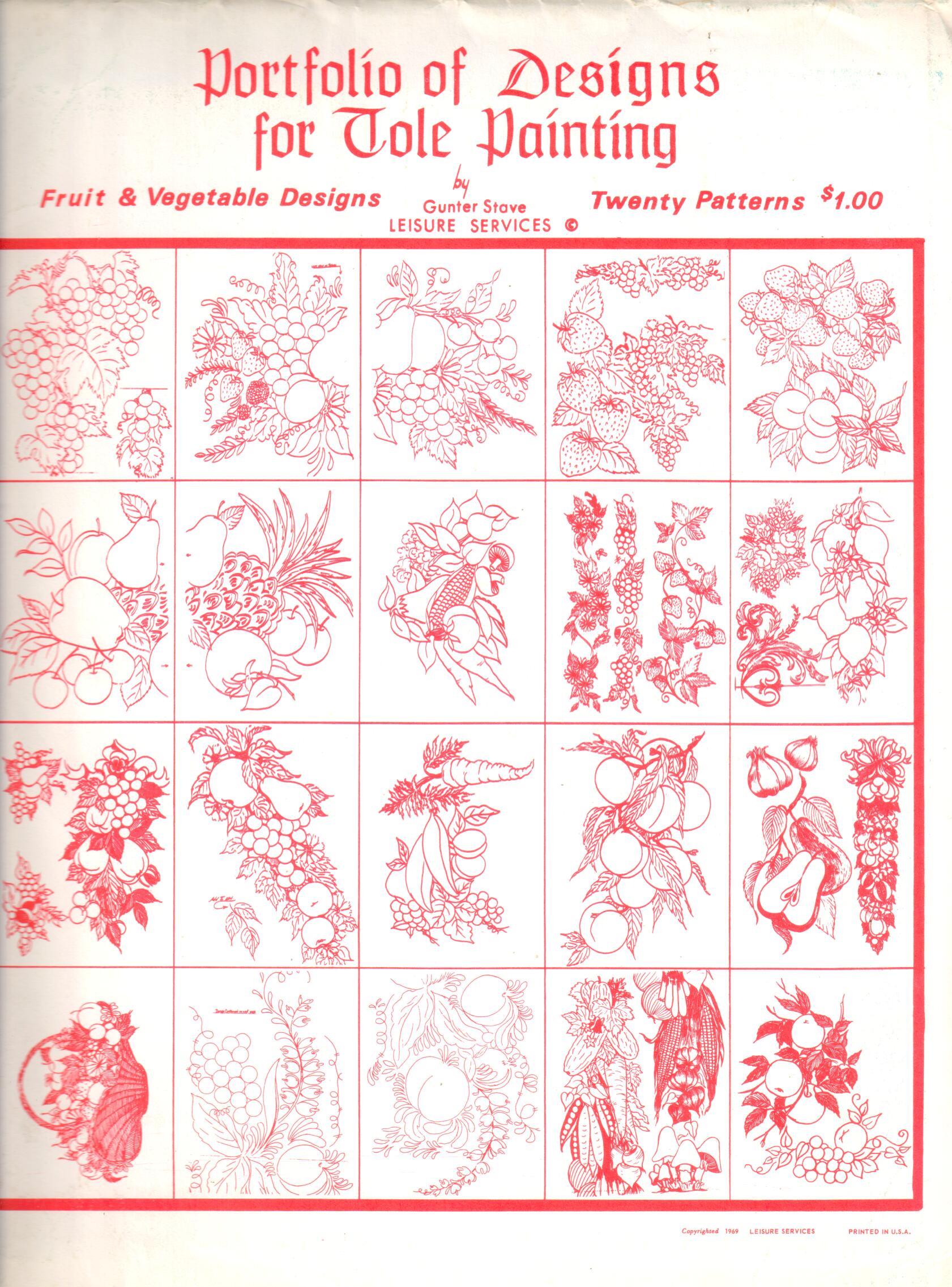 Decorative Painting Bookstore: CLEARANCE: Portfolio of Designs for Tole Painting Fruit & Vegetable Designs - Gunter Stave decorative-painting-bookstore-clearance-portfolio-of-designs-for-tole-painting-fruit-vegetable-designs-gunter-stave