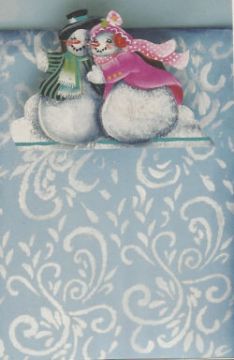 Blue Board Snowmen #38-04 - DeLane Lange