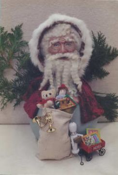 Sculpted Papier Mache' Gourd Santa # 212 - Jean Zawicki